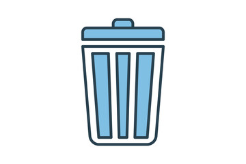 trash bin icon. icon related to basic web and UI. suitable for web site, app, user interfaces, printable etc. flat line icon style. simple vector design editable