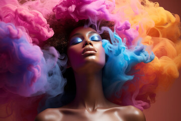 Fototapeta premium A photograph featuring a bold and expansive human aura, symbolizing confidence and strength.