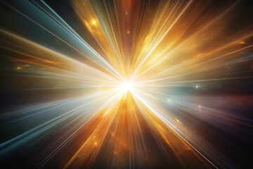 Fototapeta premium Radiant beams of light converging, symbolizing a focal point of energy within the abstract aura.