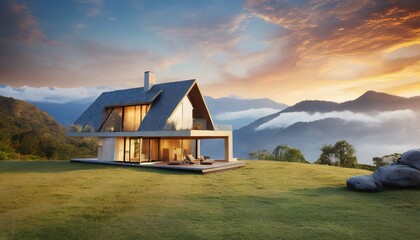 house on the hill,ai generated  - Powered by Adobe