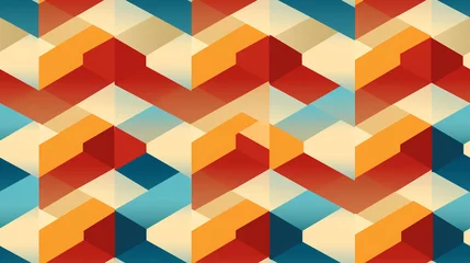Fotobehang abstract geometric background, Colorful Geometric tessellation seamless pattern © Rames studio
