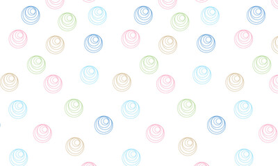 Seamless pattern, set circles on a white background, pastel colors, vector design