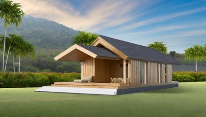 house on the grass,ai generated 