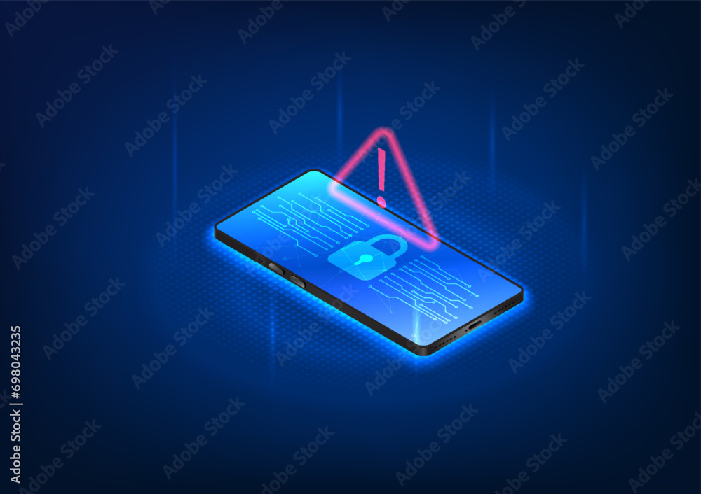 Aufkleber smartphone technology that has a cyber protection system to prevent data from being stolen and damag