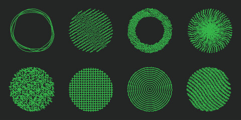Abstract circle roughen shape. Green And black circle element