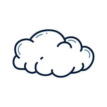 Hand drawn cloud doodle line illustration. cloud icon vector.