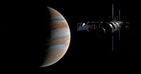 Space station in orbit of Jupiter.