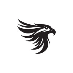 Eagle Face Silhouette in Golden Hour: Illustration Capturing the Warmth and Grandeur of a Sunset Flight
