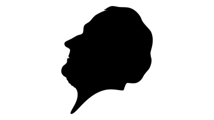 Ernst Moritz Arndt, black isolated silhouette 