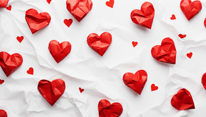 Red heart with paper cut shapes