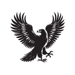 Eagle Illustration: Dynamic Silhouette Artwork Showcasing the Strength and Beauty of the Bird
