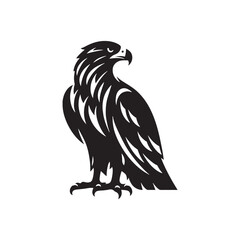 Eagle Silhouette: Artistic Illustration Depicting the Bold and Powerful Stature of Eagles
