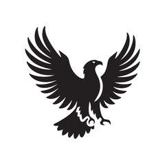 Striking Eagle Silhouette: Detailed Illustration Showcasing the Power and Beauty of the Bird

