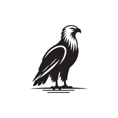 Eagle Illustration: Artistic Silhouette Emphasizing the Graceful Flight and Presence of Eagles
