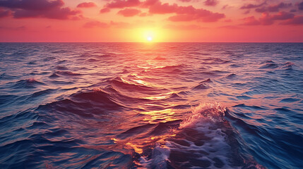 sunset over the sea HD 8K wallpaper Stock Photographic Image