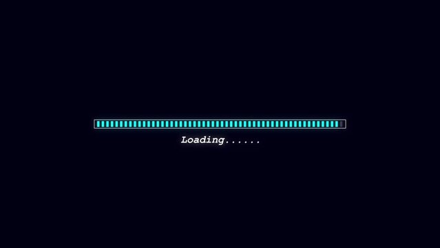 progress loading bars collection. Digital download progress or status bars of the digital interface head-up display, neon indicators of the download process. 