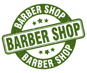 barber shop stamp. barber shop label. round grunge sign