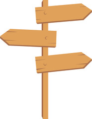 Signboard with wood texture. Vector of Wooden arrows and empty road direction signs. Wooden signboard, illustration of wooden arrow plank