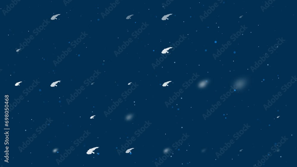 Poster template animation of evenly spaced angle grinder symbols of different sizes and opacity. animation 