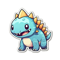 Fototapeta premium Stylized Stegosaurus Logo With White Background