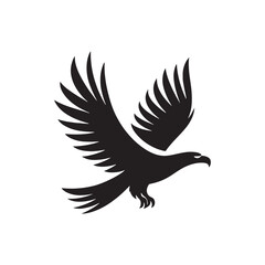 Obraz premium Silhouette Symphony: A Harmonious Flying Eagle Silhouette, Creating a Visual Symphony in the Air. 
