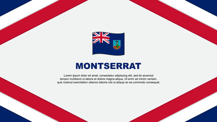 Montserrat Flag Abstract Background Design Template. Montserrat Independence Day Banner Cartoon Vector Illustration. Montserrat Template