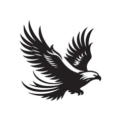 Horizon Hues: A Captivating Flying Eagle Silhouette, Silhouetted Against the Changing Hues of the Expansive Horizon.
