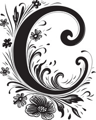 Cosmic Artistry Stellar Font C Vector Design Chic Charm Stylish Letter C Decor Vector