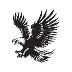 Sky Sovereignty: The Commanding Flying Eagle Silhouette, Asserting the Sovereignty of Birds in the Vast Sky.
