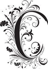 Celestial Symphony Harmonious Font C Vector Art Curated Curves Selected Letter C Vector Typeface