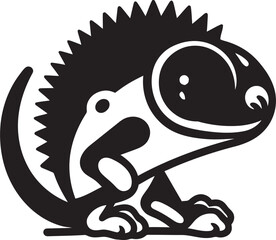 Dynamic Camouflage Chameleon Vector Emblem Shifting Hues Chameleon Black Logo Mark