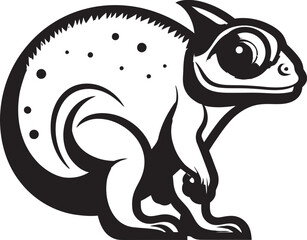 Versatile Silhouette Chameleon Noir Logo Concept Mystical Chromatics Chameleon Black Vector Insignia