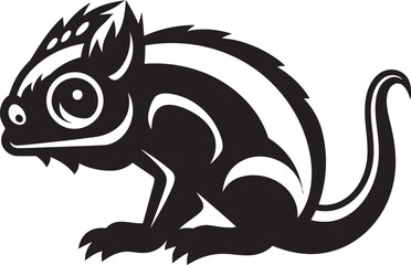 Obraz premium Ethereal Morphing Chameleon Noir Logo Icon Obsidian Transitions Chameleon Vector Mark