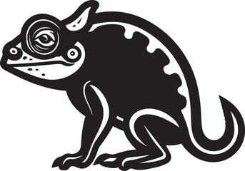Illusive Chroma Chameleon Noir Logo Design Adaptive Elegance Chameleon Black Vector Badge