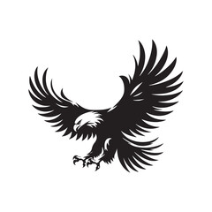 Airborne Majesty: The Flying Eagle Silhouette, a Captivating Image of Strength and Elegance in Flight.

