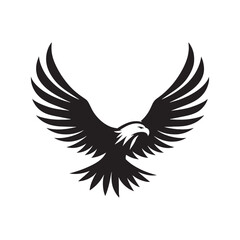 Fototapeta premium Feathered Majesty: A Stunning Flying Eagle Silhouette, A Timeless Representation of Nature's Unbound Beauty. 