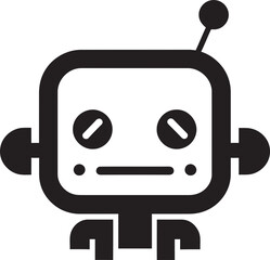 Whimsical Chat Pal Pocket Sized AI Glyph Pocket Sized AI Charm Cute Black Bot Badge