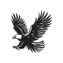 Bird of Prey: Bold and Dominant, the Flying Eagle Silhouette Captures the Essence of the Wild in Subtle Dark Forms.
