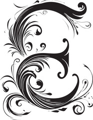 Ethereal Elegance Graceful Letter E Vector Font Enigmatic Script Mystical Font E Decor Vector