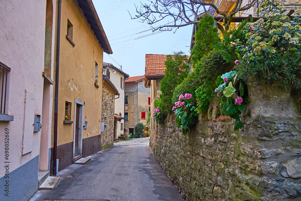 Canvas Prints The scenic street of Bre village, Ticino, Switzerland