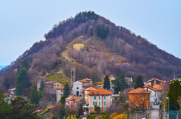 Bre village and Monte Bre, Lugano, Switzerland