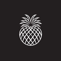 Tropical Signature Pineapple Logo Glyph Glamorous Fruit Black Pineapple Mark