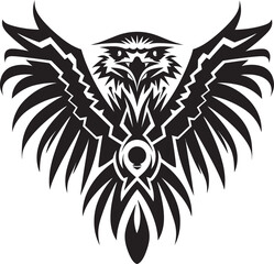 Aerial Sovereignty Eagle Vector Icon Noble Avian Mark Black Eagle Logo