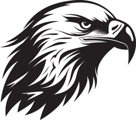 Silhouetted Predator Black Vector Eagle Icon Skyborne Majesty Eagle Logo Glyph