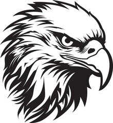 Feathered Grace Eagle Iconic Emblem Silhouetted Predator Black Vector Eagle Icon