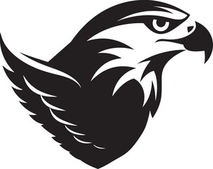 Winged Elegance Eagle Logo Glyph Airborne Majesty Black Vector Eagle