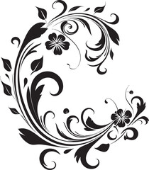 Oasis Patterns Serene Letter O Vector Art Obsidian Aura Dark Font O Decor Vector