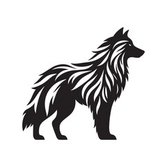 Silhouette of Animal: Nature's Beauty in Uncomplicated Forms, Elegant Outlines Celebrating the Essence of Creatures - Black Vector Wolf Silhouette
