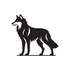 Black Vector Wolf Silhouette: Elegant Depictions of Wildlife Majesty in Simple and Artistic Shadows
