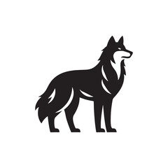Animal Silhouette: A Symphony of Simplified Forms, Capturing the Essence of Nature's Diverse Creatures - Black Vector Wolf Silhouette
